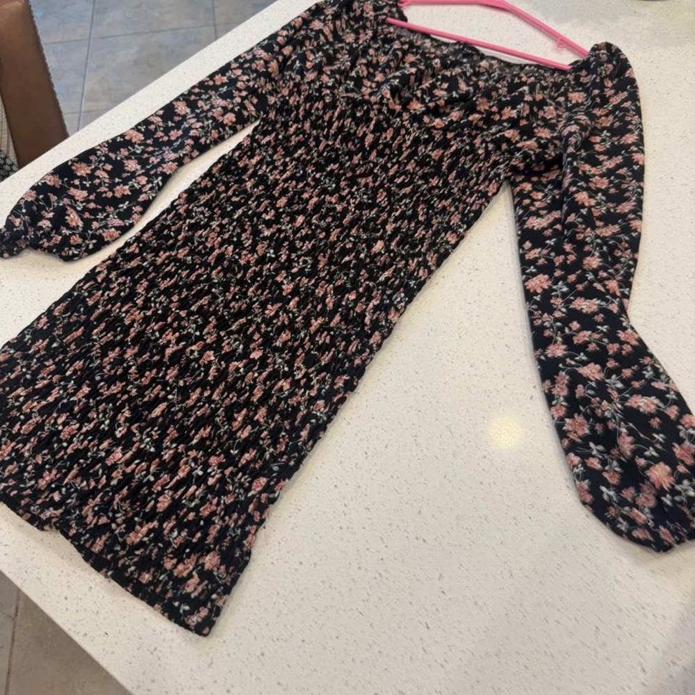 SHEIN Black Floral Dress